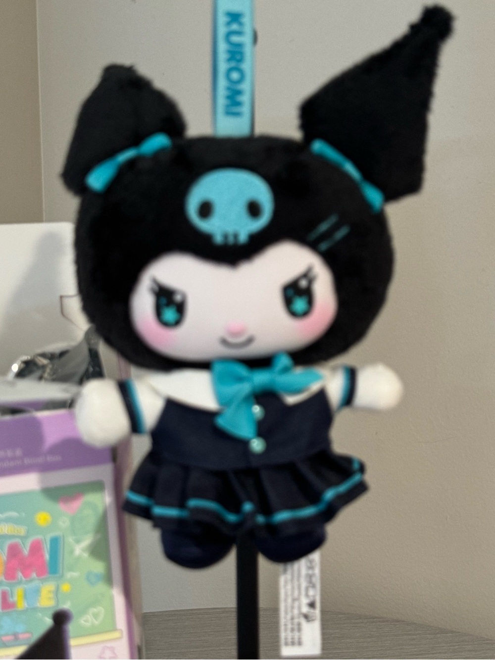 Top Toy Kuromi School Life Plush Keychain - Confirmed Mint Chocolate - Picture 2 of 5